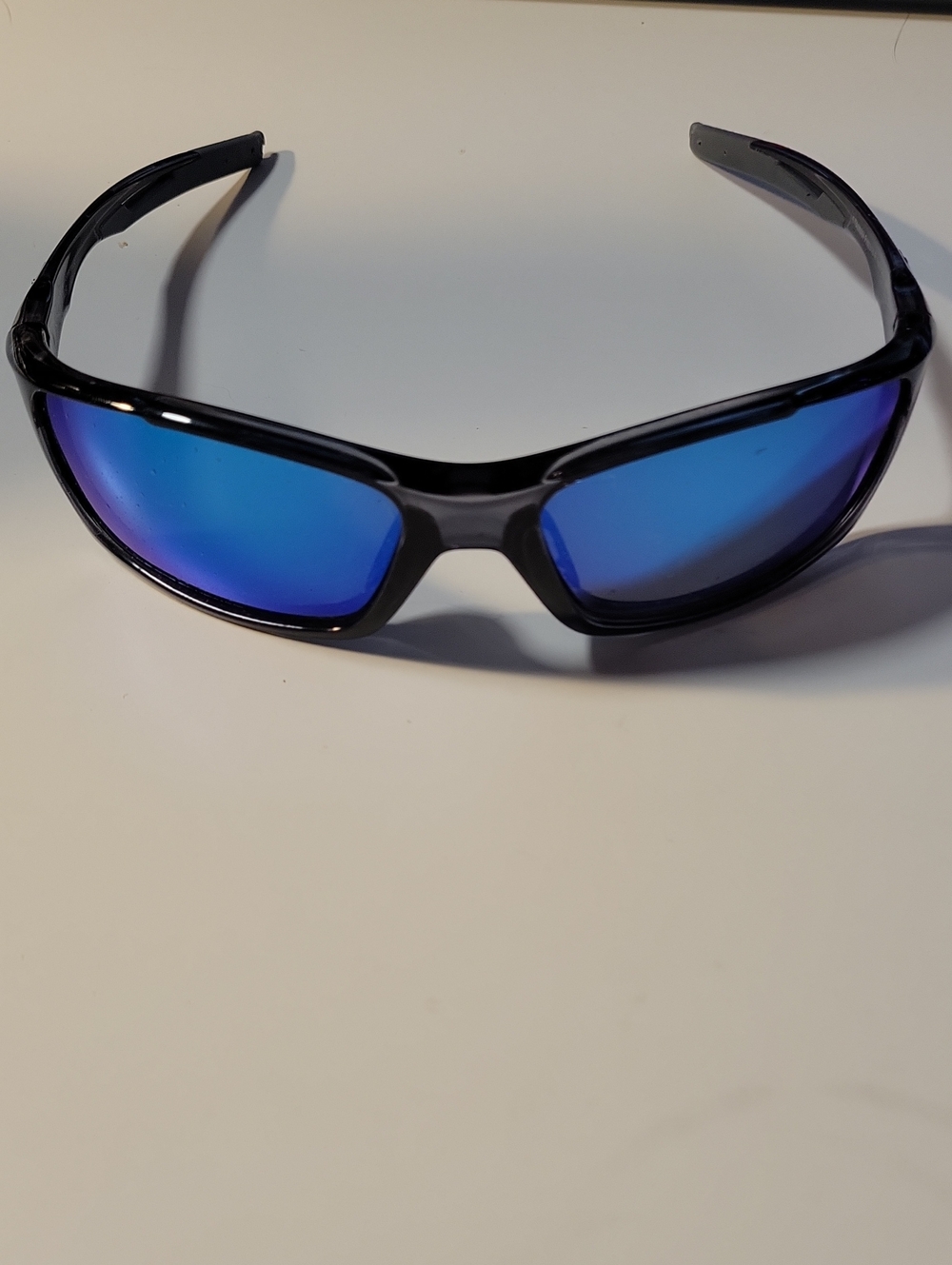Sport Wrap Sunglasses with Blue Mirrored Lenses Ironman